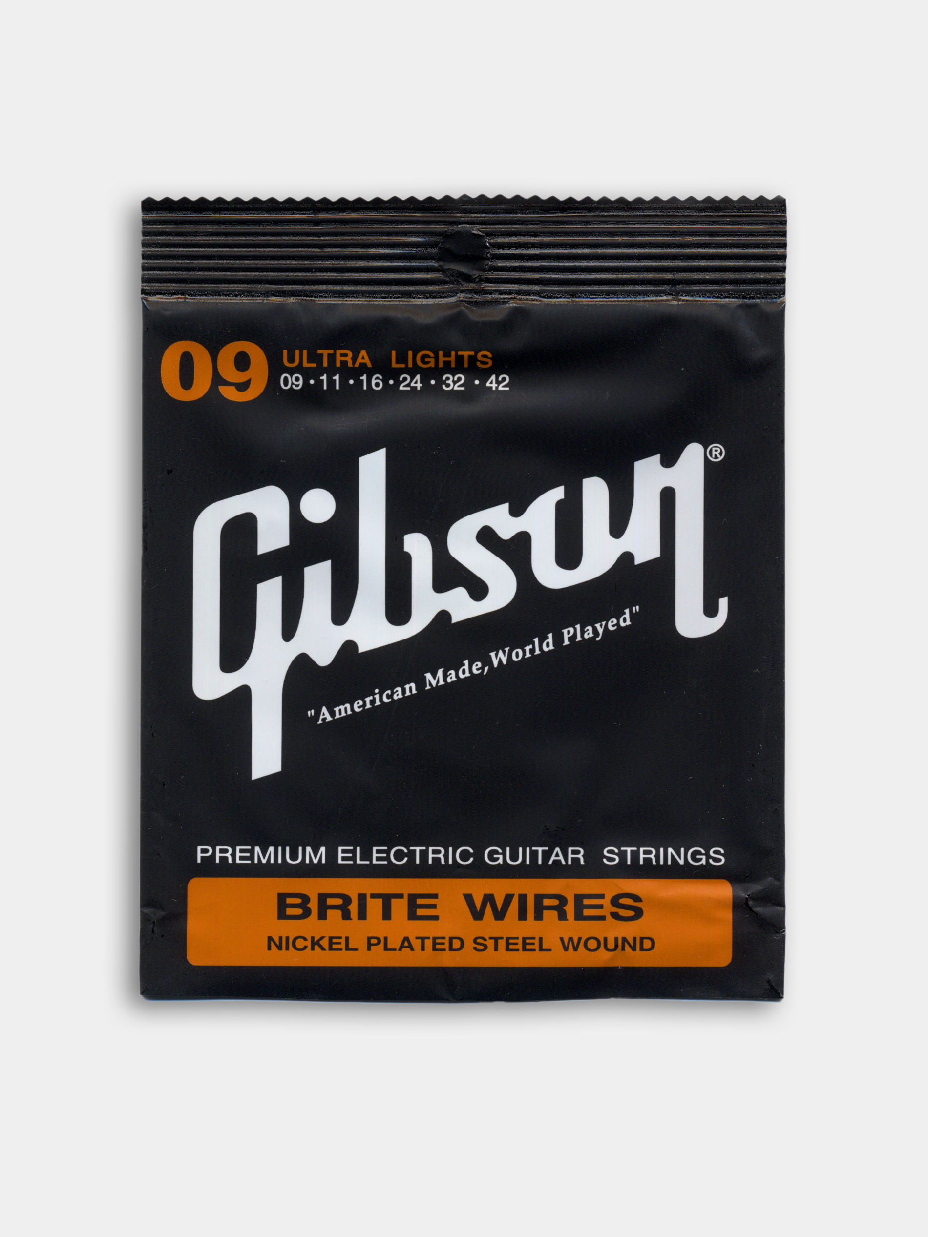 Струны GIBSON 09-42 для электро гитары, Ultra Lights + 1 медиатр - 