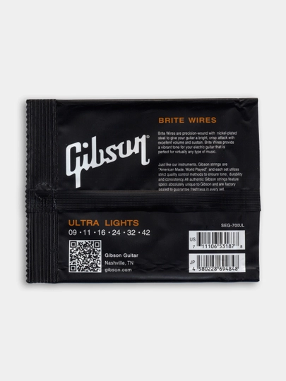 Elektr gitara uchun GIBSON 09-42 torlari, Ultra chiroqlar + 1 mediatr