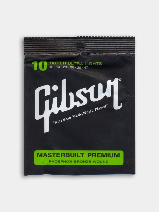 Струны GIBSON 10-47 для акустической гитары, MASTERBUILT PREMIUM, 1 медиатр - 