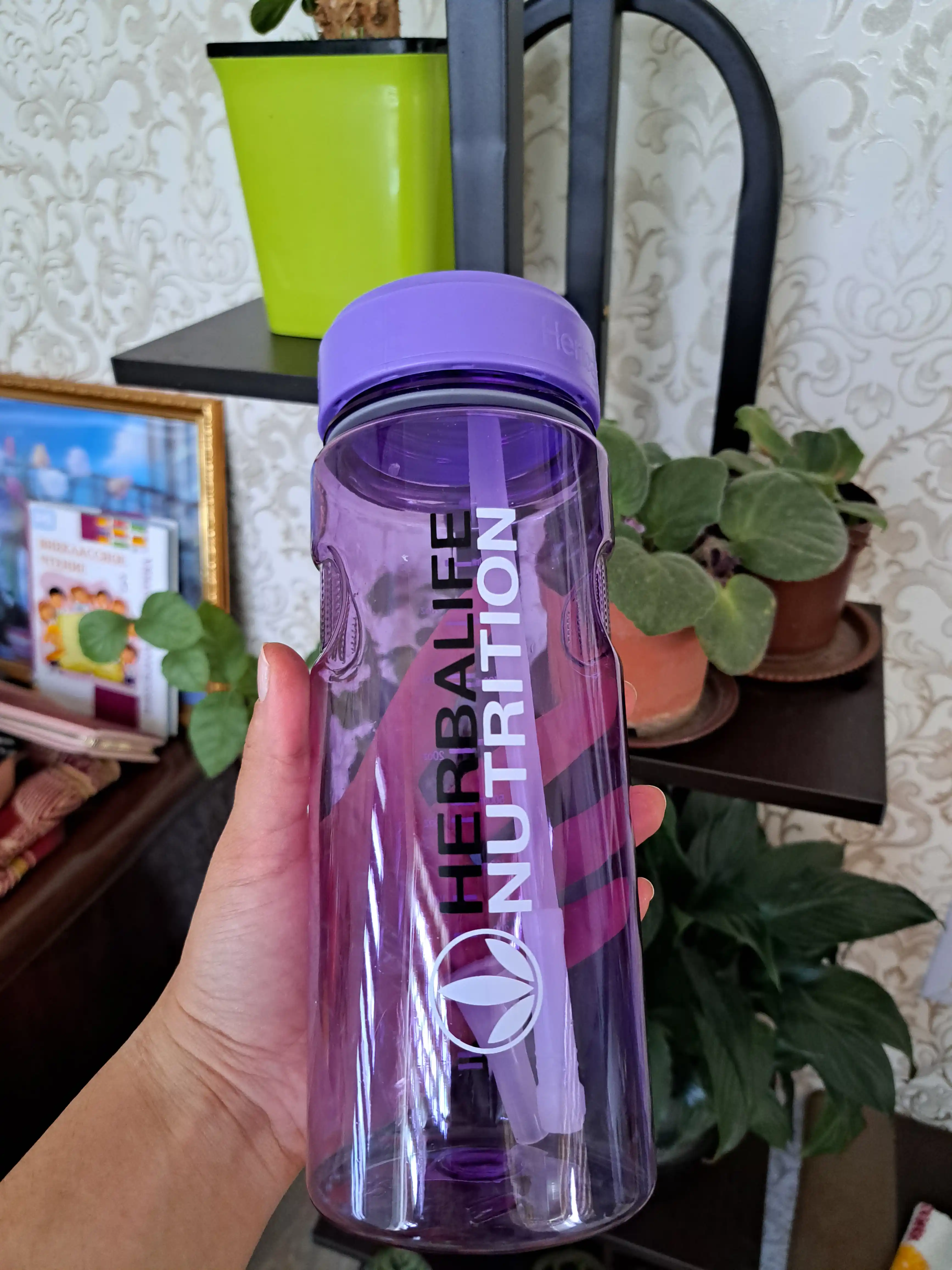 Бутылка для воды, с трубочкой, спортивная, на отдых, в школу, 1000 мл / Zi Store