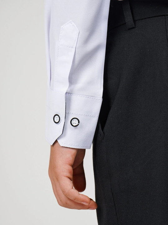 Рубашка для мальчика Slim Fit с длинным рукавом, качественная, школьная форма, 7-14 лет