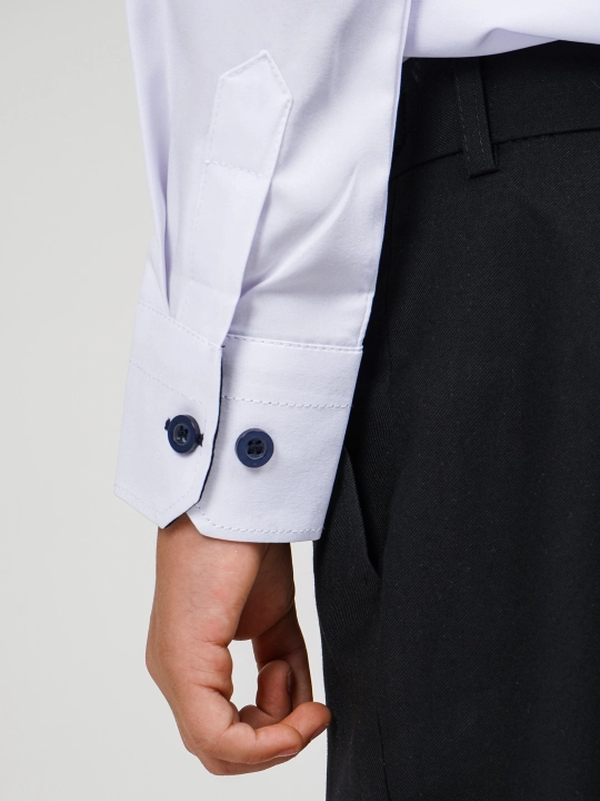 Рубашка для мальчика Slim Fit с длинным рукавом, качественная, школьная форма, 7-14 лет