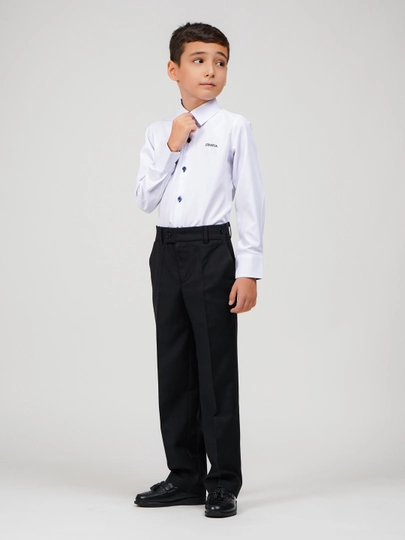 Рубашка для мальчика Slim Fit с длинным рукавом, качественная, школьная форма, 7-14 лет