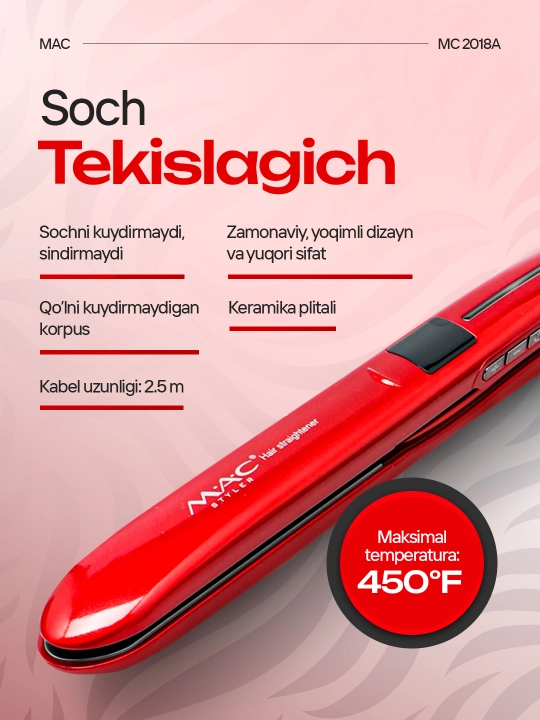 Professional soch dazmol MAC Styler MC-2018, LED displeyli - 