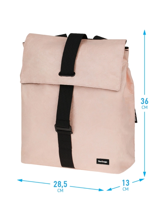 Berlingo Trends "Eco pink" ryukzaki 36*28,5*13 sm, 1 bo'lim, Tyvek, RU08105