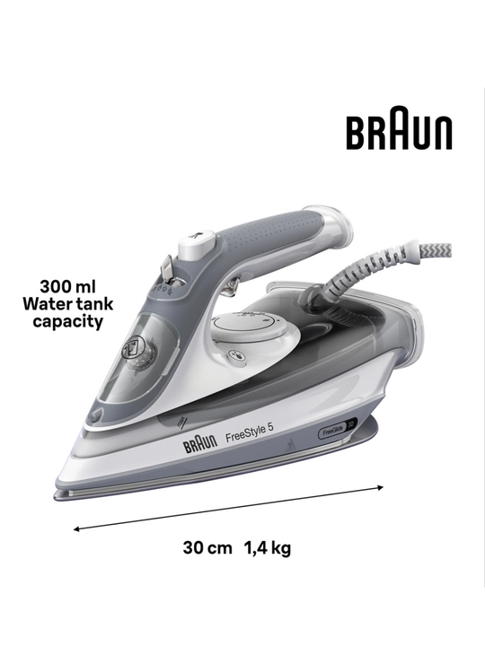 Braun FreeStyle 5 SI5078GY bug‘li dazmol, 2800 Vt, EloxalPlus FreeGlide 3D, kulrang
