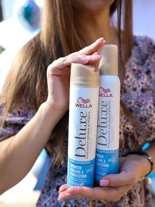 Мусс для укладки Wella Deluxe Wonder volume & protection, 200 мл