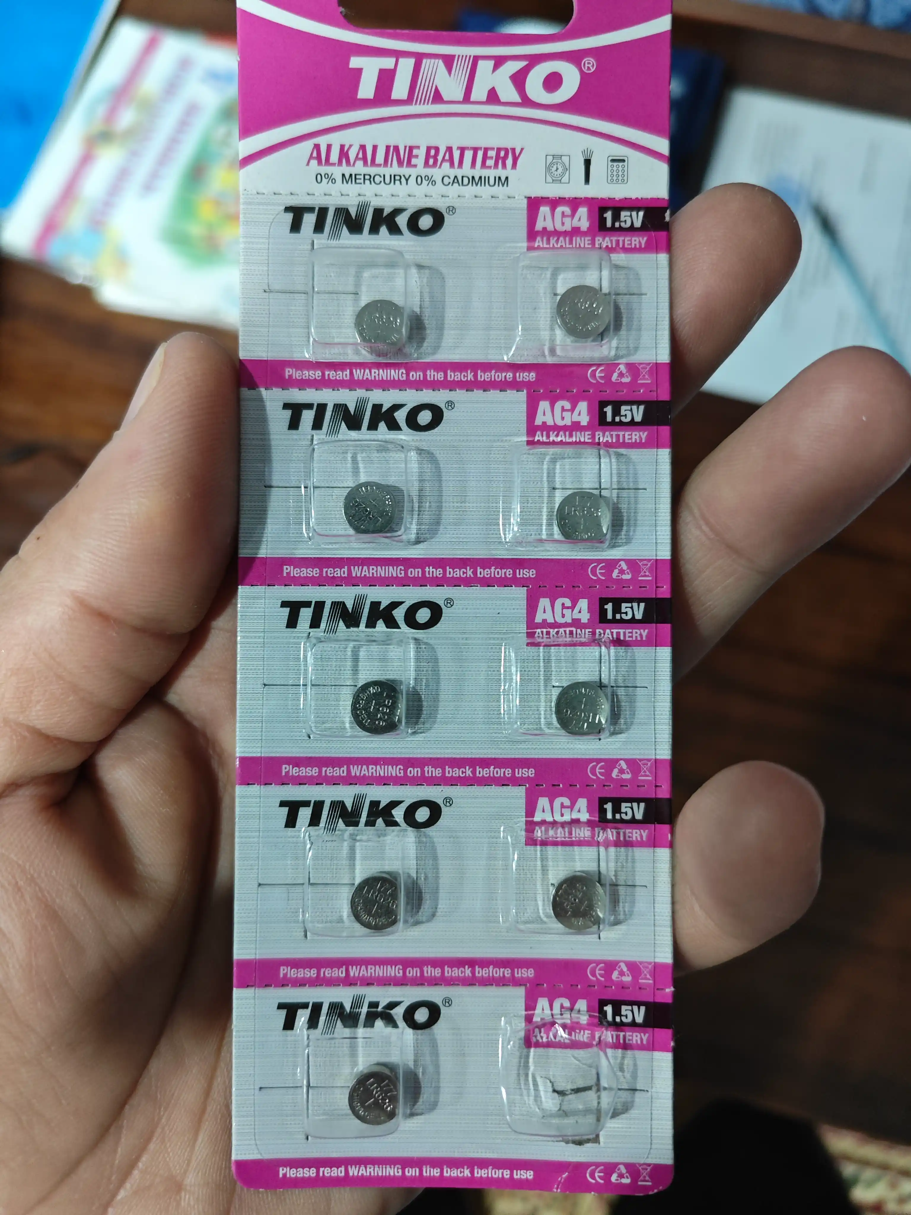 Tugmali batareya markasi Tinko AG4 LR626, 177, 1.5v, 10 dona