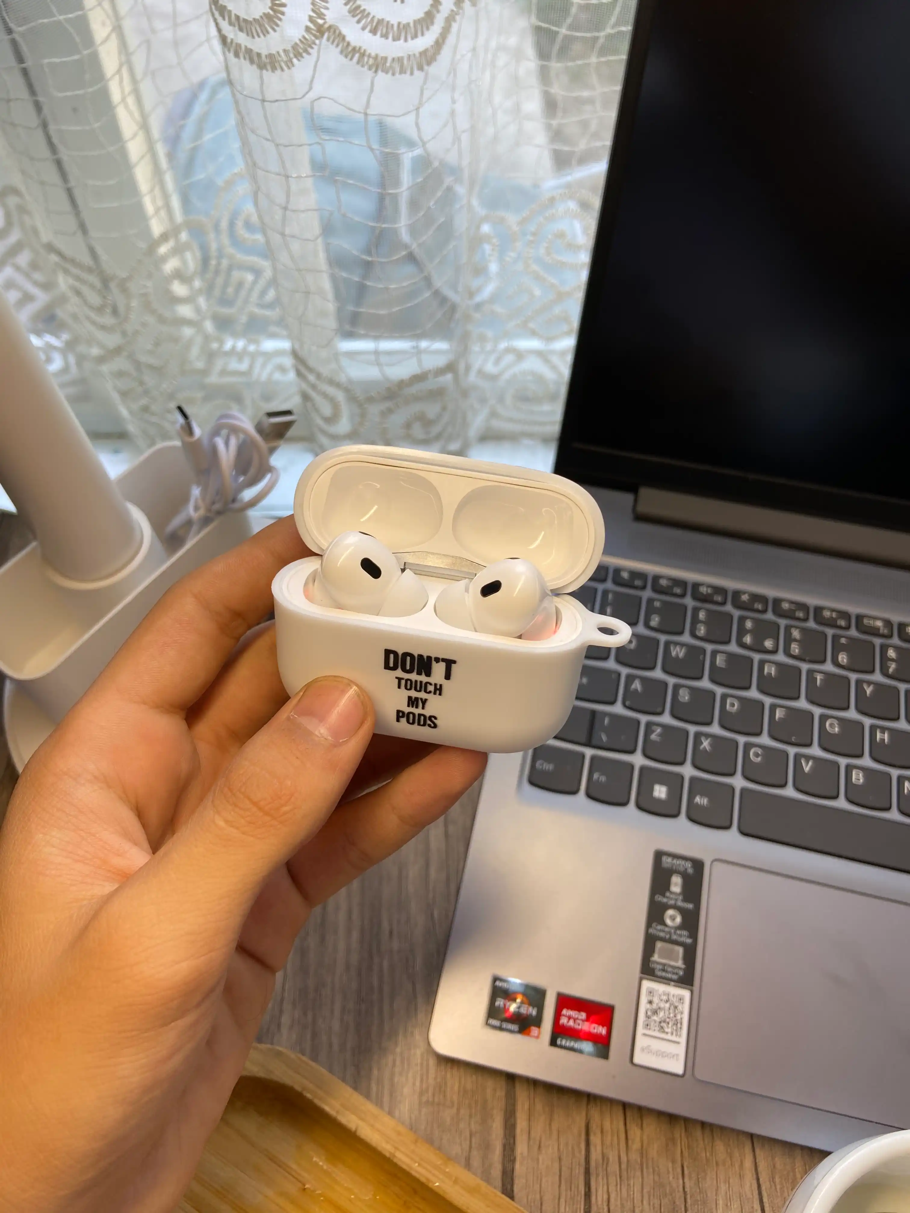 Матовый чехол для наушников Airpods 3, Airpods Pro,Airpods 2pro, 3, 4, с притом "uzb'"