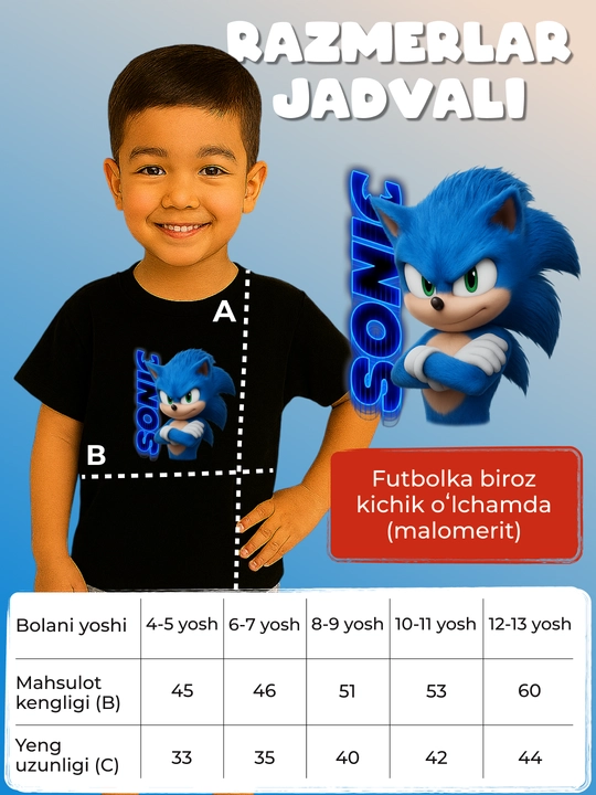 Bolalar uchun rasmli futbolka paxtadan, yumshoq, nafas oluvchi, kundalik kiyim