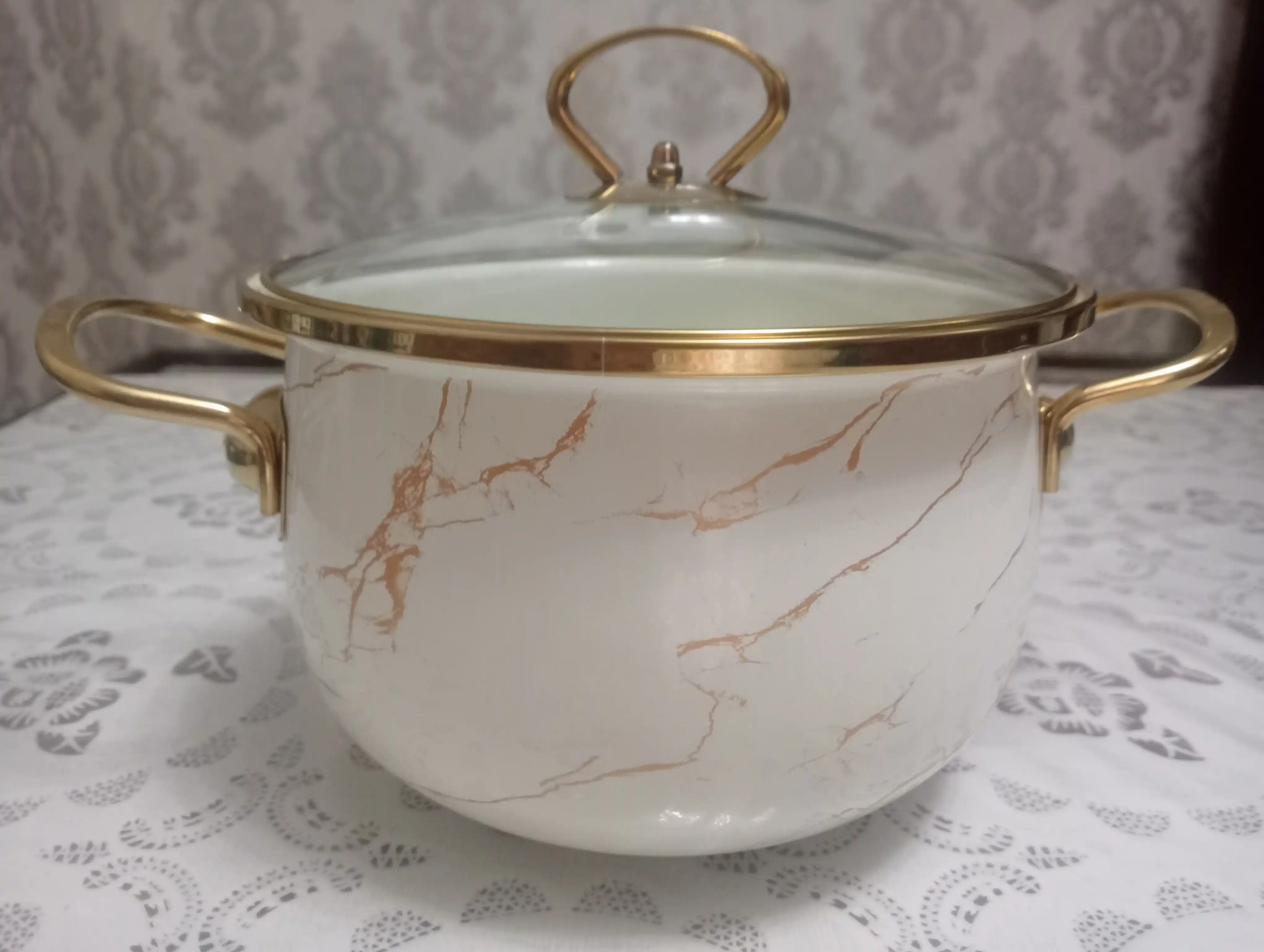 Кастрюля эмалированная,"CULICHEF" 18 * 11.5 cм - 2.0 л, 28 * 17 cм - 8.0 л