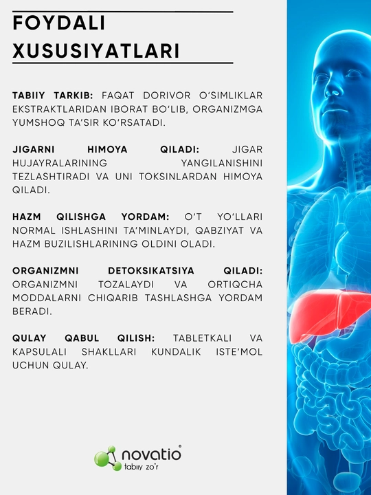 Jigar va safro yo'llari uchun BFQ, Novatio, "Gepanorm", 80 tabletka