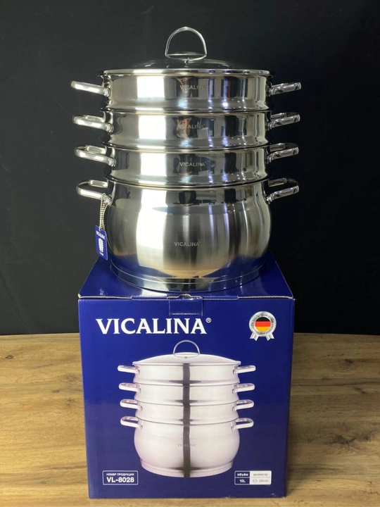 Mantiqasqon, bug‘da pishirish uchun qasqon, Vicalina 8,3 litr/26 sm, 3 ta list, 1 ta qozon