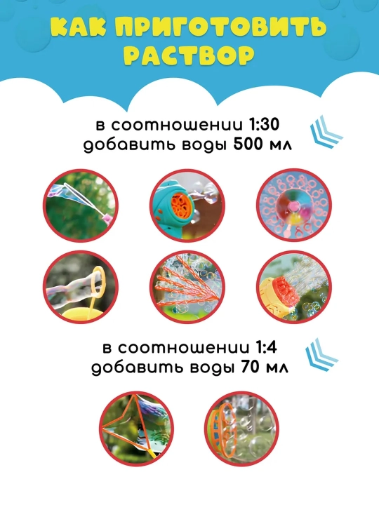 Концентрат раствора для мыльных пузырей — густой раствор для больших и прочных пузырей
