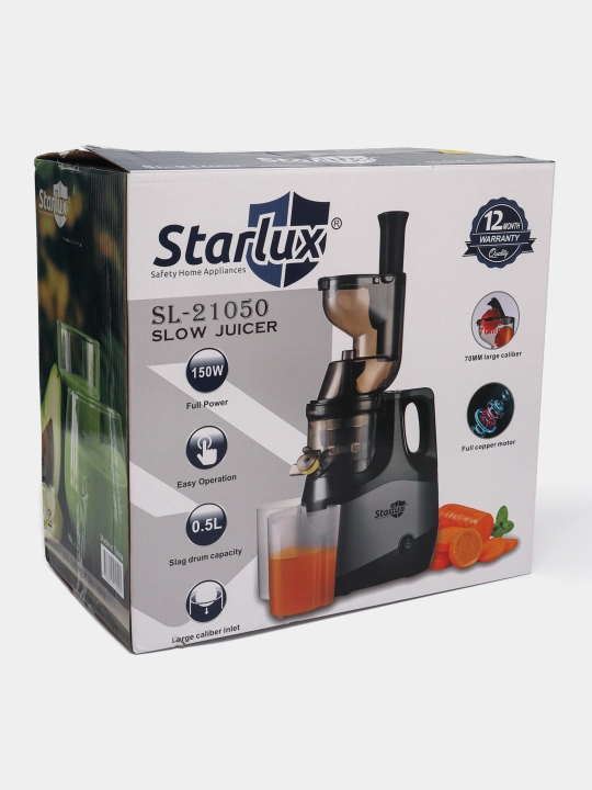 Starlux elektr sokovyjimalkasi – meva va sabzavotlar uchun, yuqori quvvat, qulay tozalash