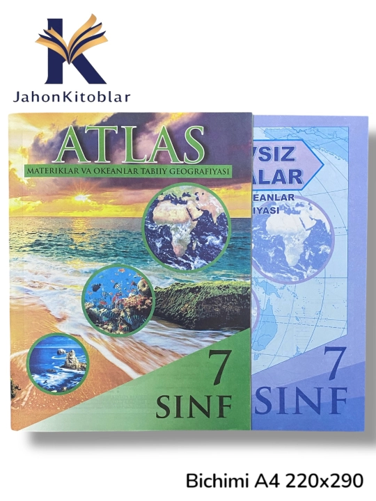 Geografiya atlasi va kontur xarita to’plami 5, 7, 8, 9, 10 sinflar uchun 