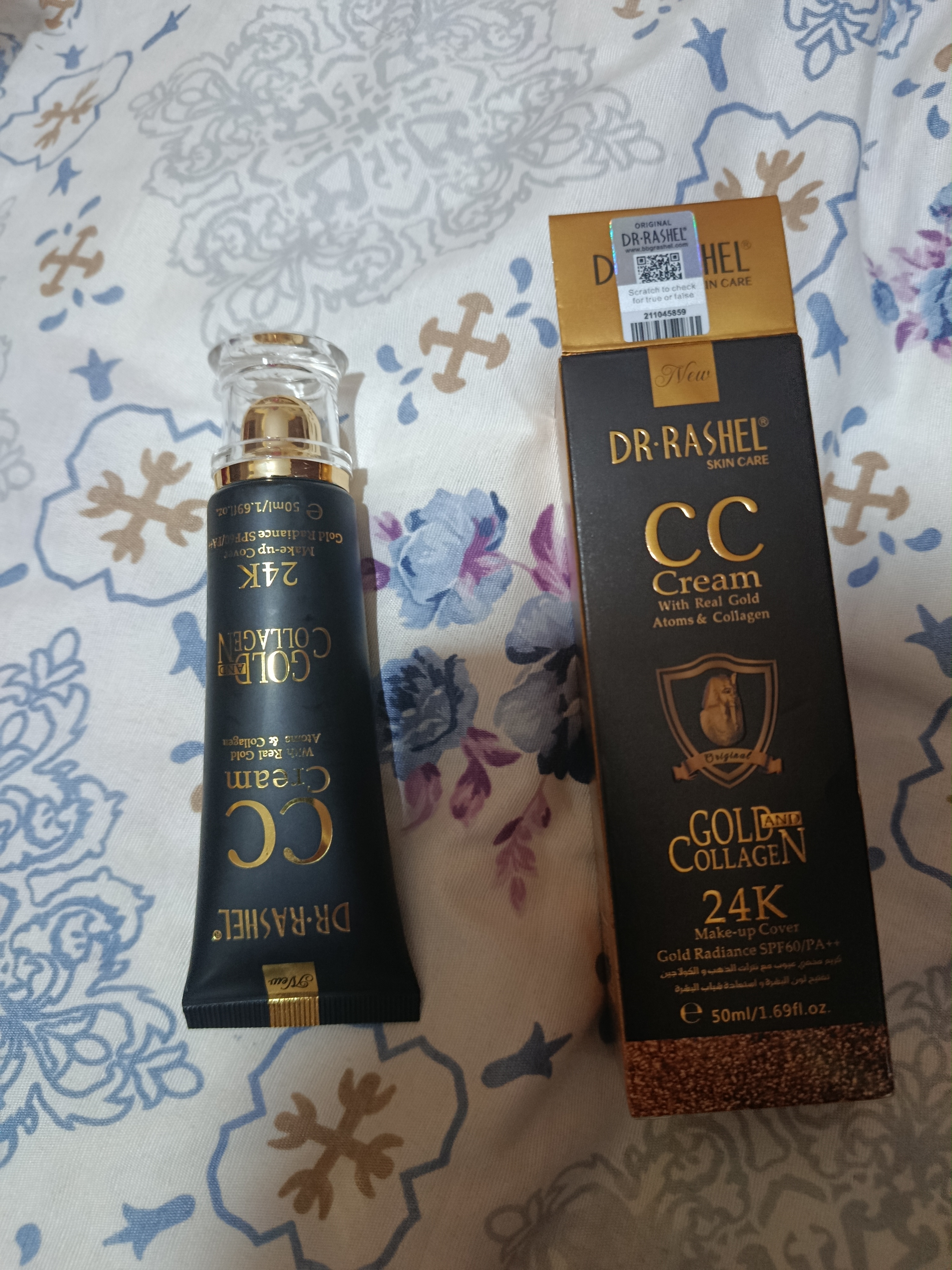 CC tonal kremi makiyaj uchun 24K gold collagen SPF60+, 50 ml