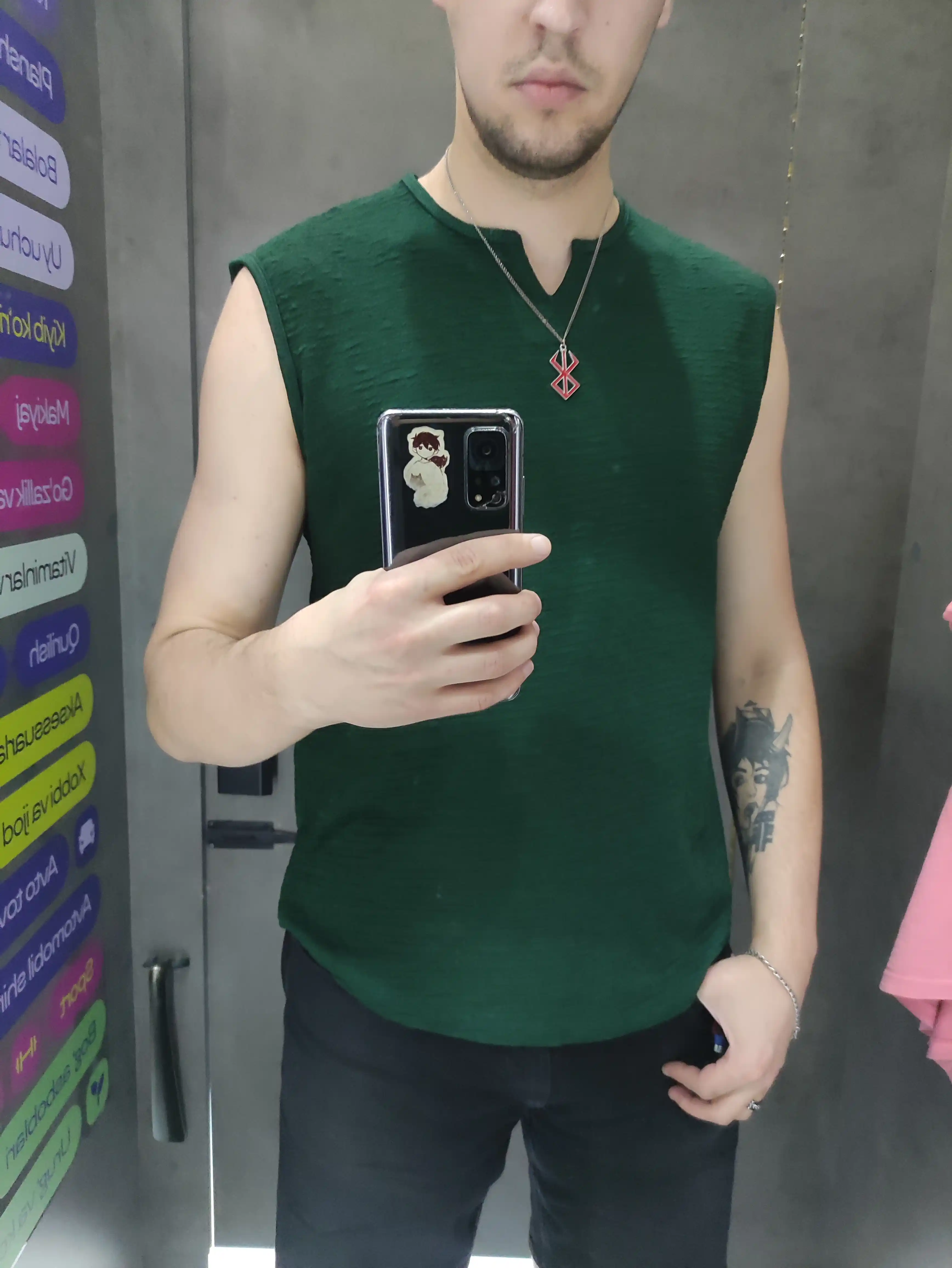 Erkaklar uchun sport maykasi, paxtadan — qora, sport, fitnes va mashg‘ulotlar uchun mayka