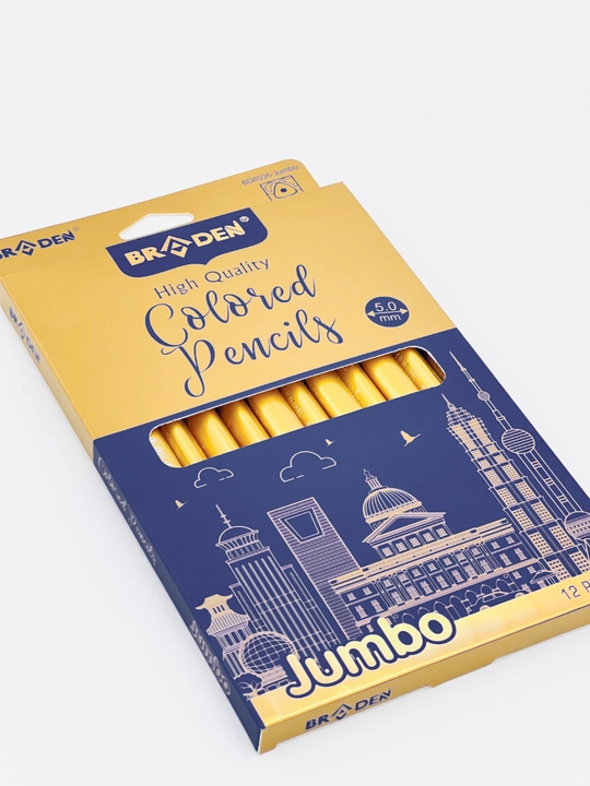 Braden rangli chizma qalamlari "Colored Pencils", 12 ta rang, 5.0 mm