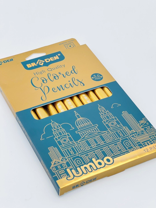 Braden rangli chizma qalamlari "Colored Pencils", 12 ta rang, 5.0 mm