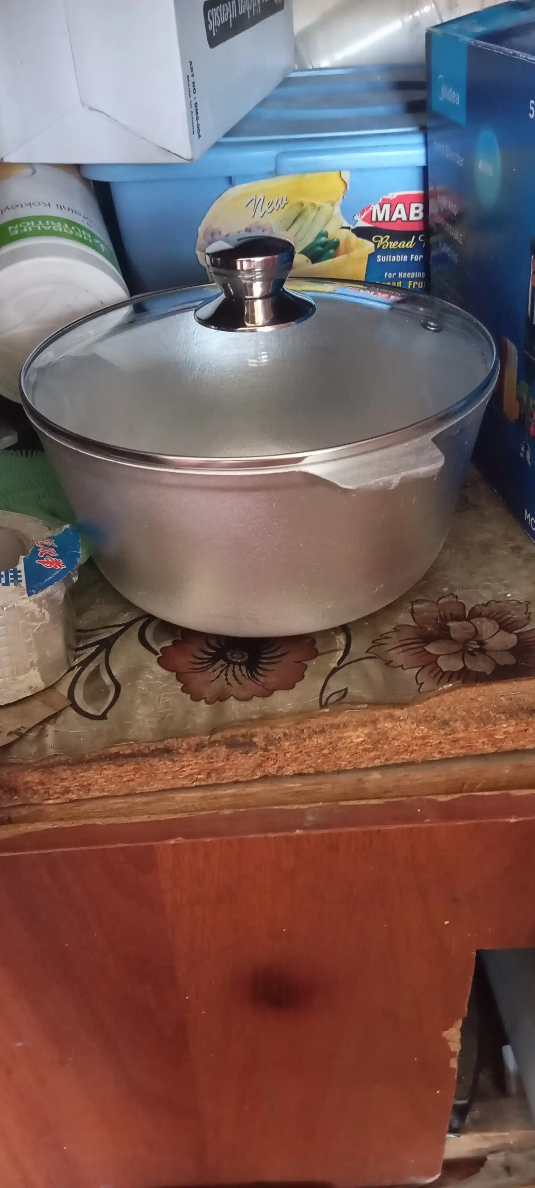 Казан алюминиевый, со стеклянной крышкой, 3 л