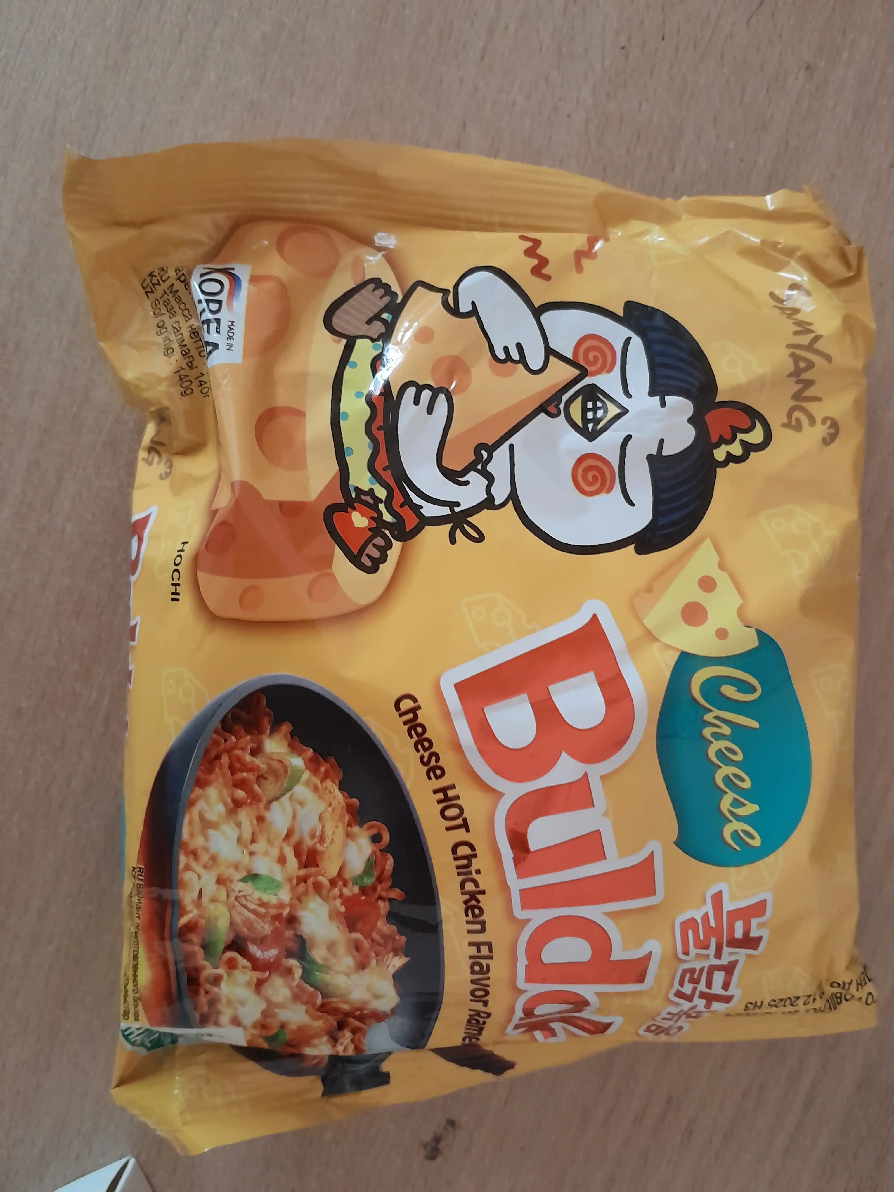 Лапша быстрого приготовления Buldak острая, со вкусом курицы и сыра, 140 г