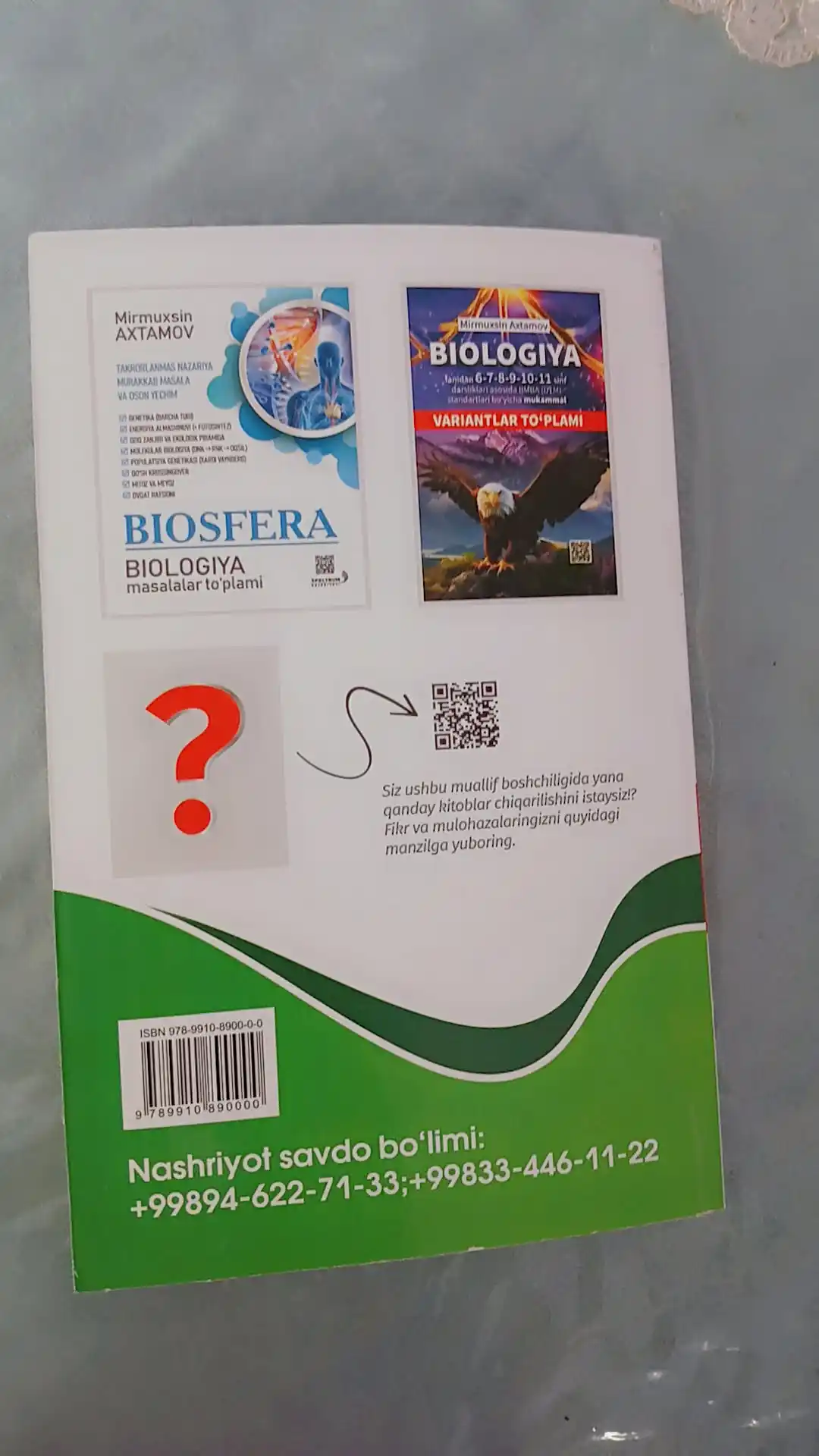 Biologiya 9-10-sinf, qo'llanma, ozbek tilida
