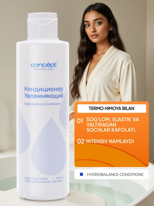 Namlantiruvchi konditsioner CONCEPT Hydrobalance, 300/1000 ml, ta’minlash, tiklash
