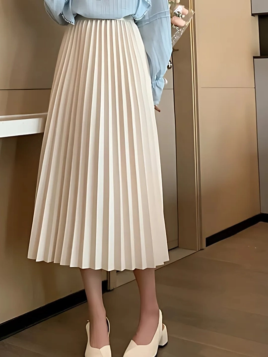 Юбка плиссе миди, для офиса и школы - EllyFashion