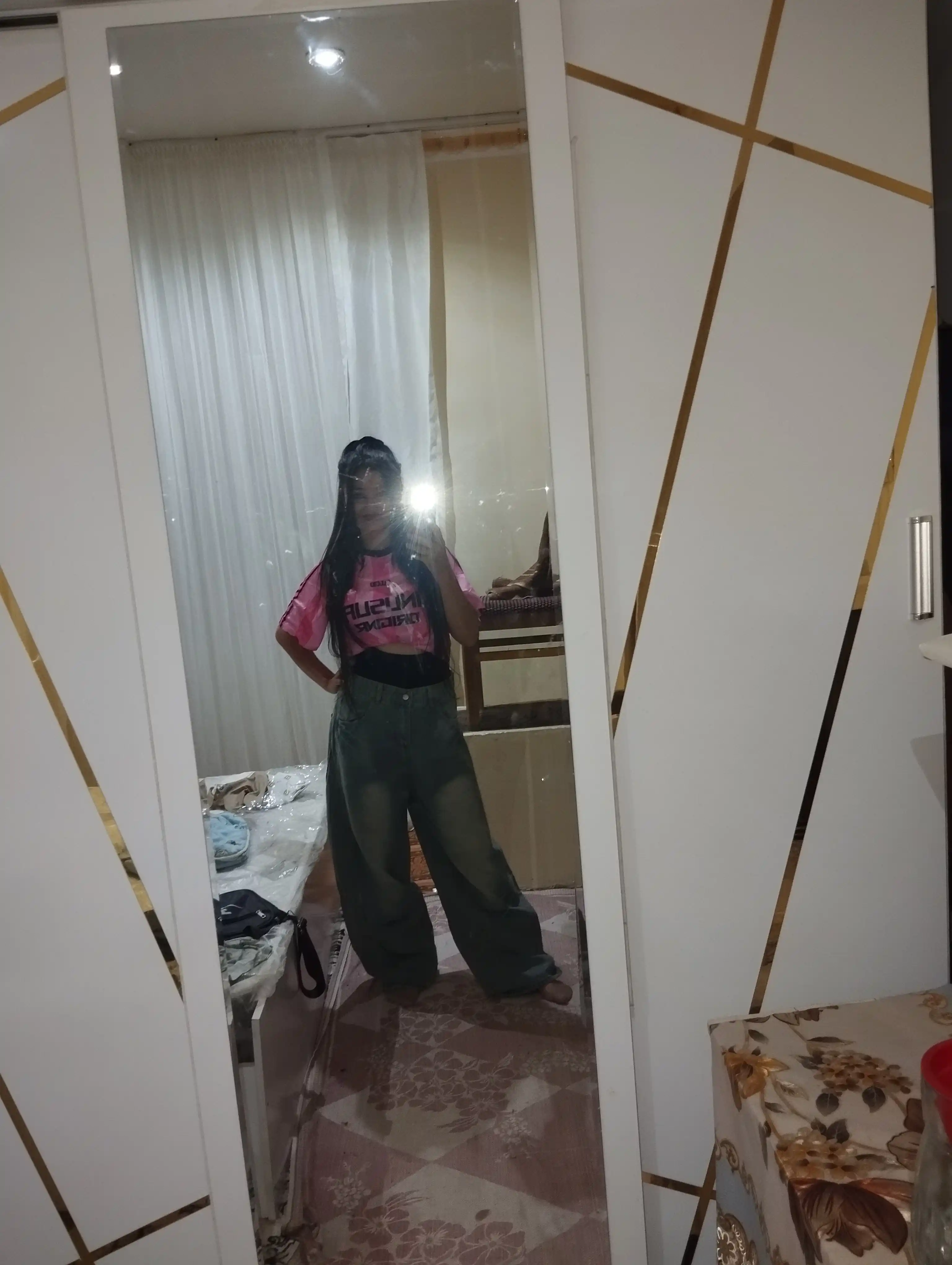 Ayollar uchun keng jinsilar Y2K koreys uslubi — oversize, baggi, baliqcha, baland bel