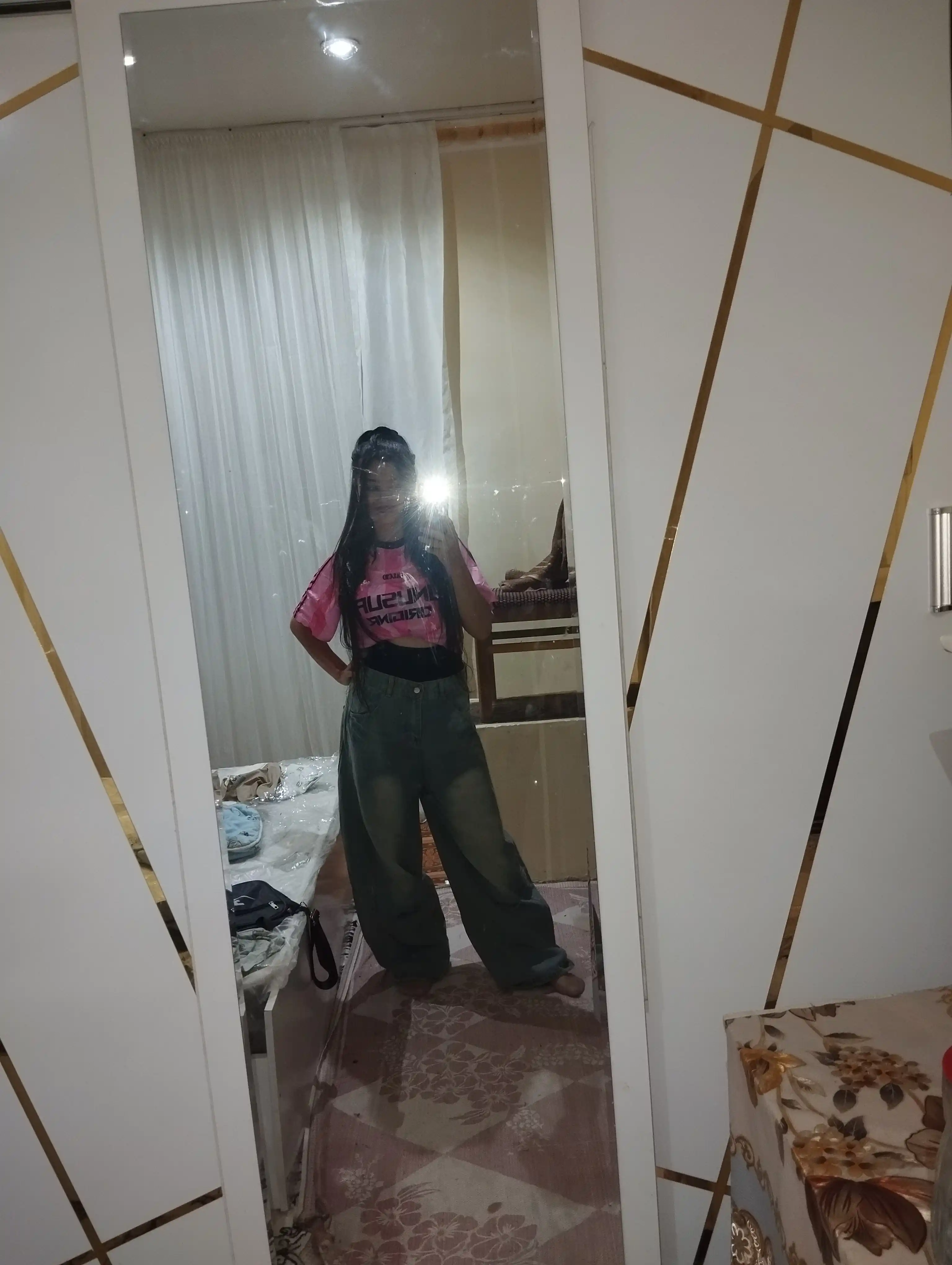Ayollar uchun keng jinsilar Y2K koreys uslubi — oversize, baggi, baliqcha, baland bel