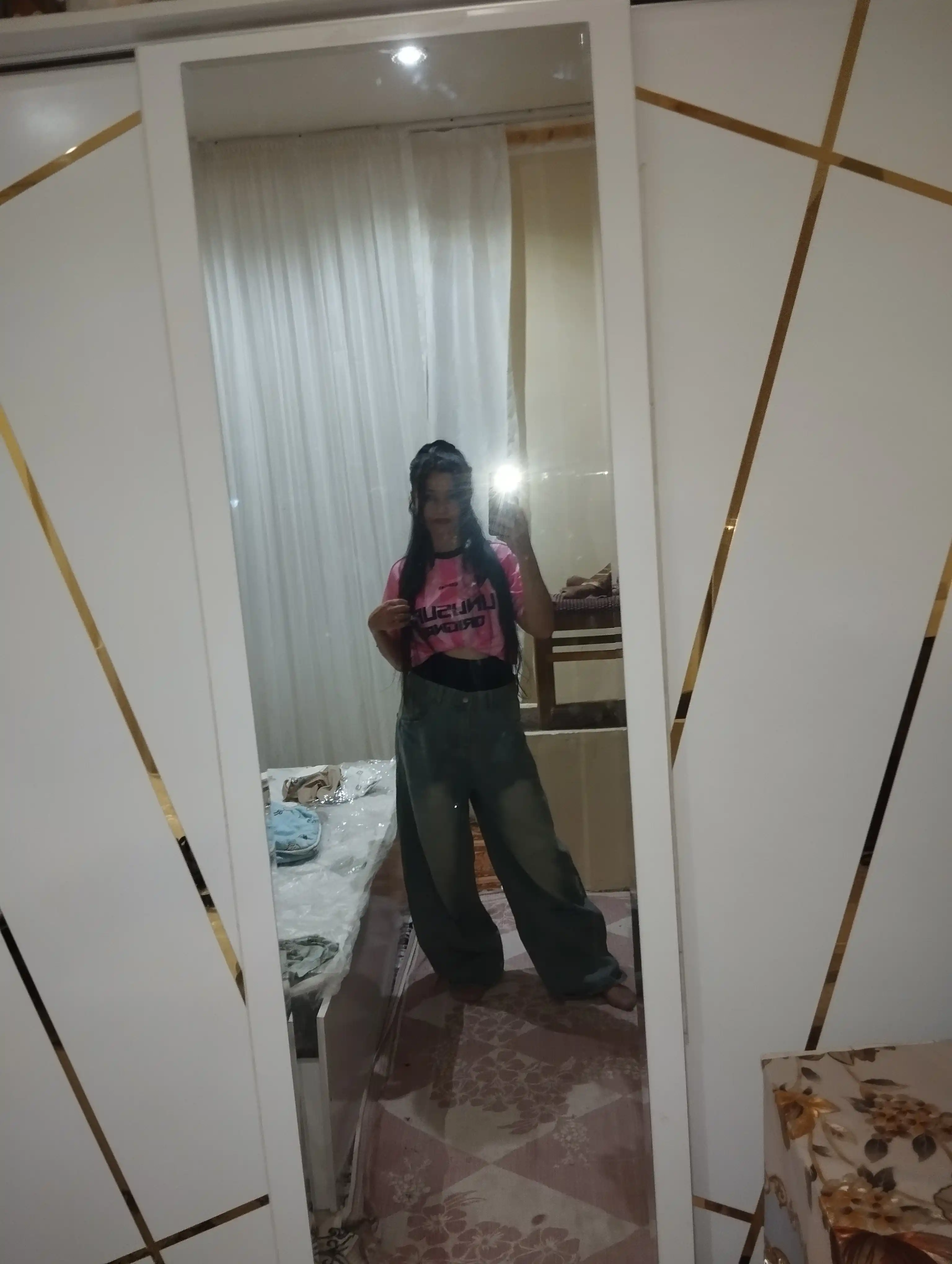 Ayollar uchun keng jinsilar Y2K koreys uslubi — oversize, baggi, baliqcha, baland bel