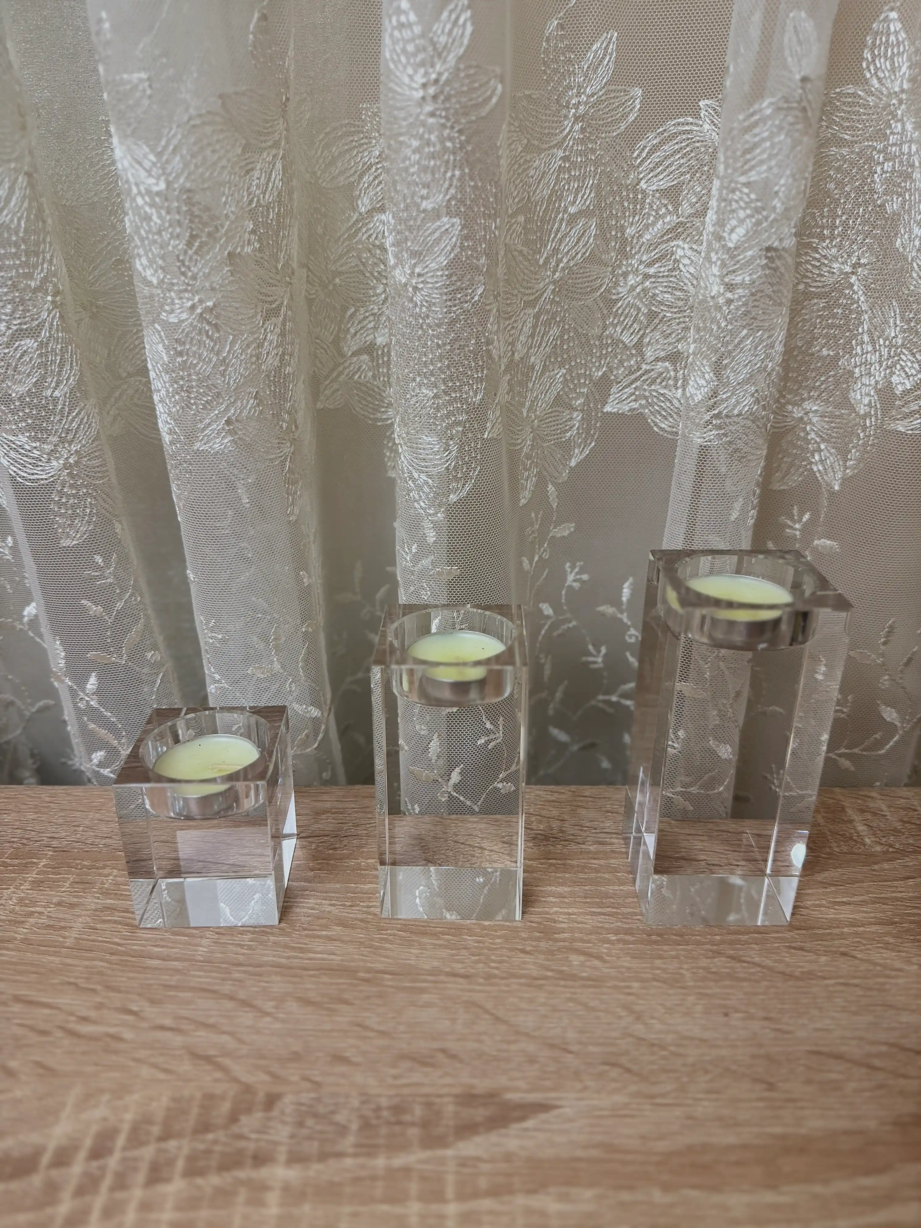 Подсвечник стеклянный прозрачный для одной свечи, Glass