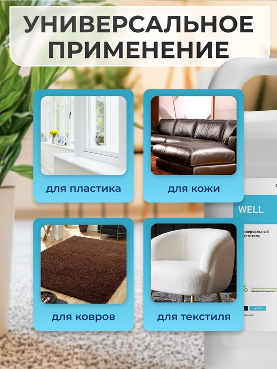 Универсальный очиститель, 5 в 1 CleanBox Professional WELL, с триггером, 500 мл