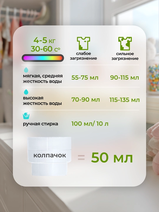 Гель для стирки детского белья "Алоэ Вера", 2.1 л, 5 л
