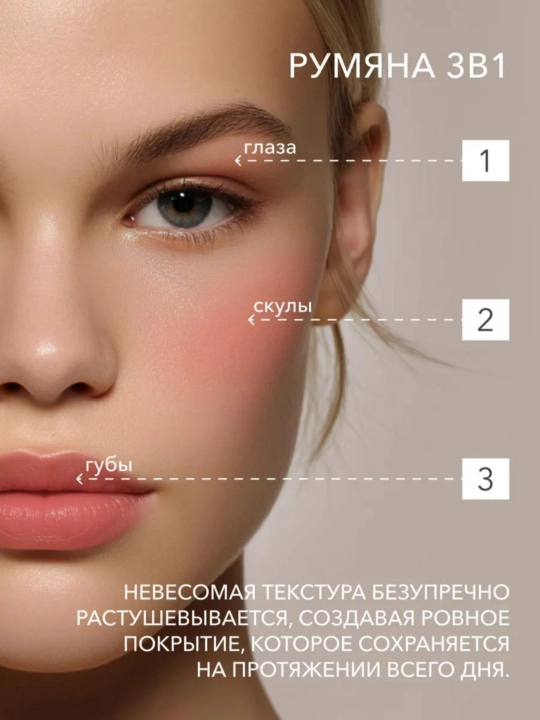 Румяна для лица, кремовый, жидкий SHIK