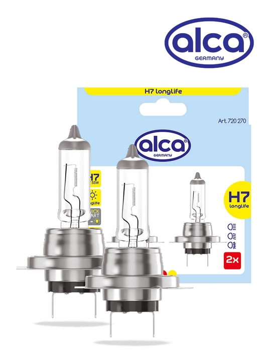 Alca H7 LongLife 12V 55W avtolampa — uzoq xizmat qiladigan galogen chiroq - 