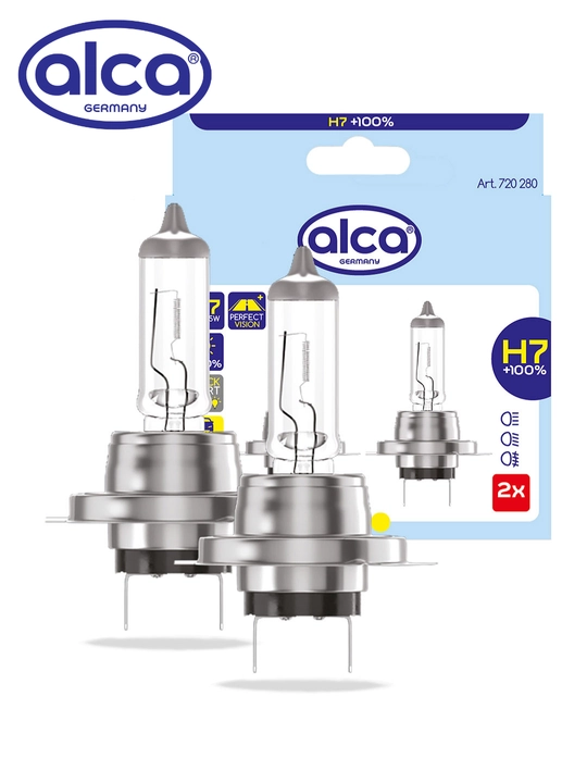 Alca H7 +100% 12V 55W avtolampa  yorqinligi oshirilgan galogen chiroq - 