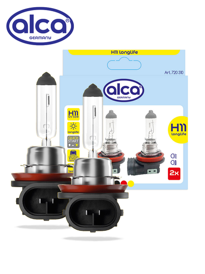 Alca H11 Longlife 12V 55W avtolampa — uzoq xizmat qiluvchi galogen chiroq - 