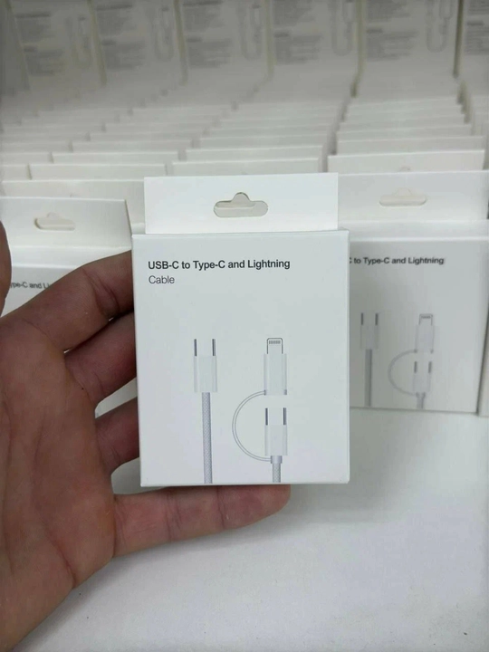Плетёный кабель USB-C to type-C and Lightning быстрая зарядка - 