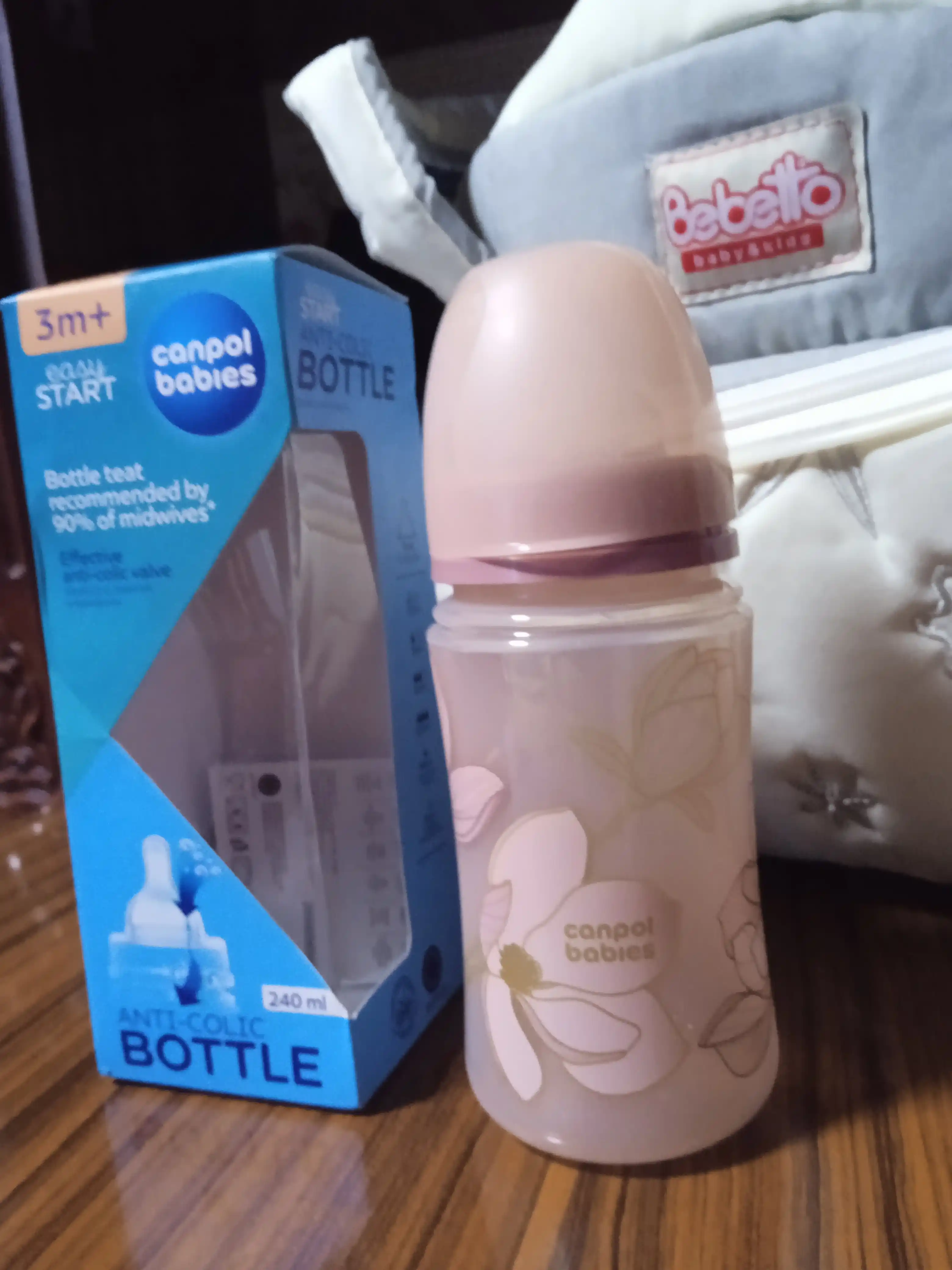 Kolikaga qarshi keng og'izli butilka Easy Start-GOLD, 240 ml, PP