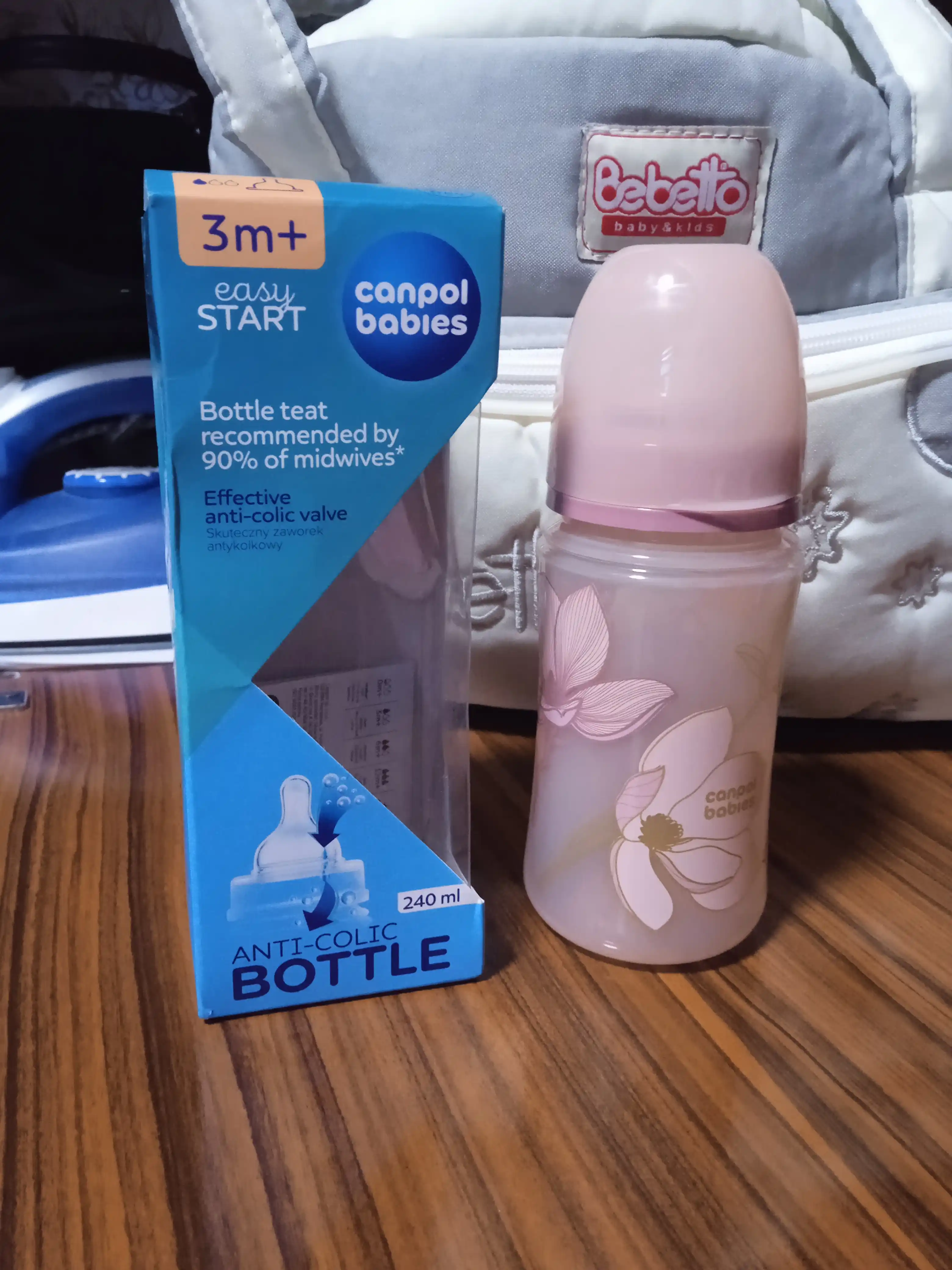 Kolikaga qarshi keng og'izli butilka Easy Start-GOLD, 240 ml, PP