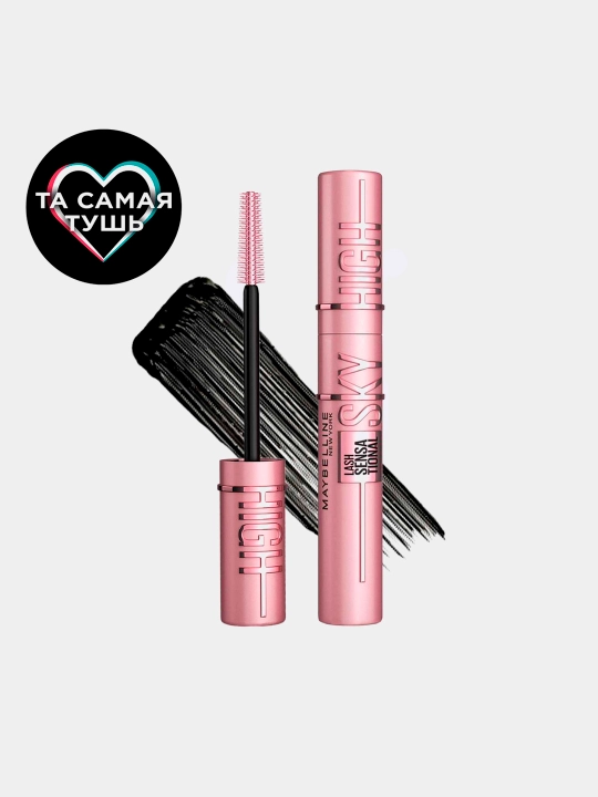 Kiprik uchun tush Maybelline New York Lash Sensational Sky High, qora rang, 9.6 ml - 