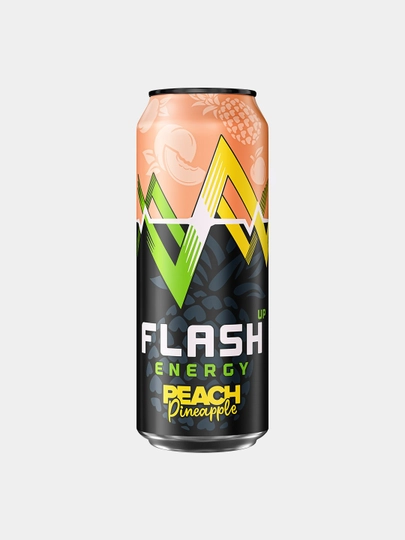 Энергетический напиток Flesh Up Energy, Персик-Ананас, 450 мл, 24 шт — FLASH-jsm8