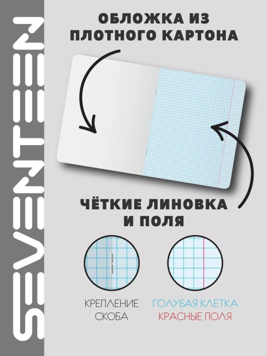Комплект тетрадей, А5, 48 листов, 5 шт, в клетку, для девочек, произведено в России
