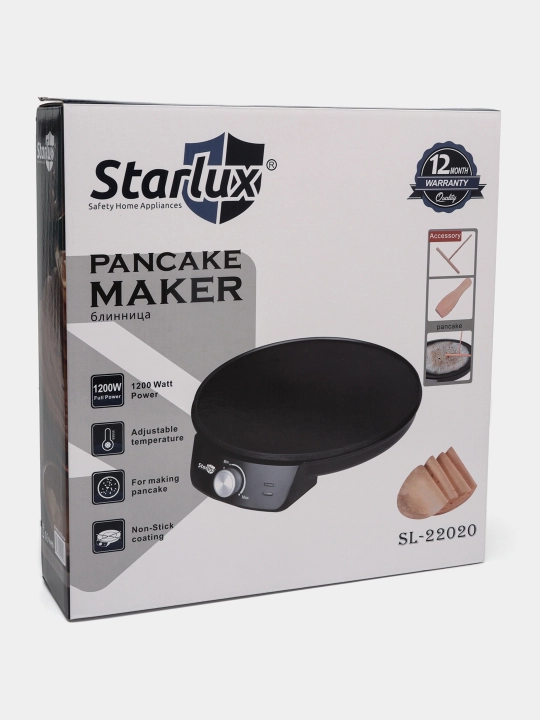 Starlux blinchik pishirgich – 1200W, yopishmaydigan sirt, harorat sozlagich