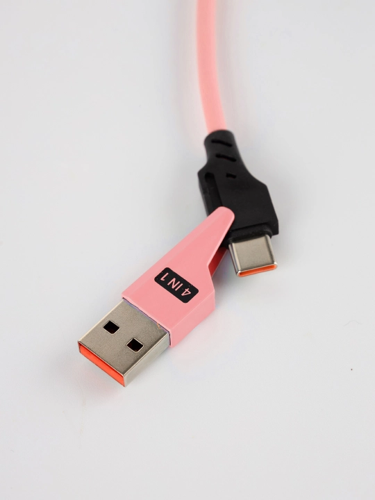Кабель для зарядки, 65 Вт, 4 в 1, iPhone, Samsung, Redmi, Type-C, Lightning