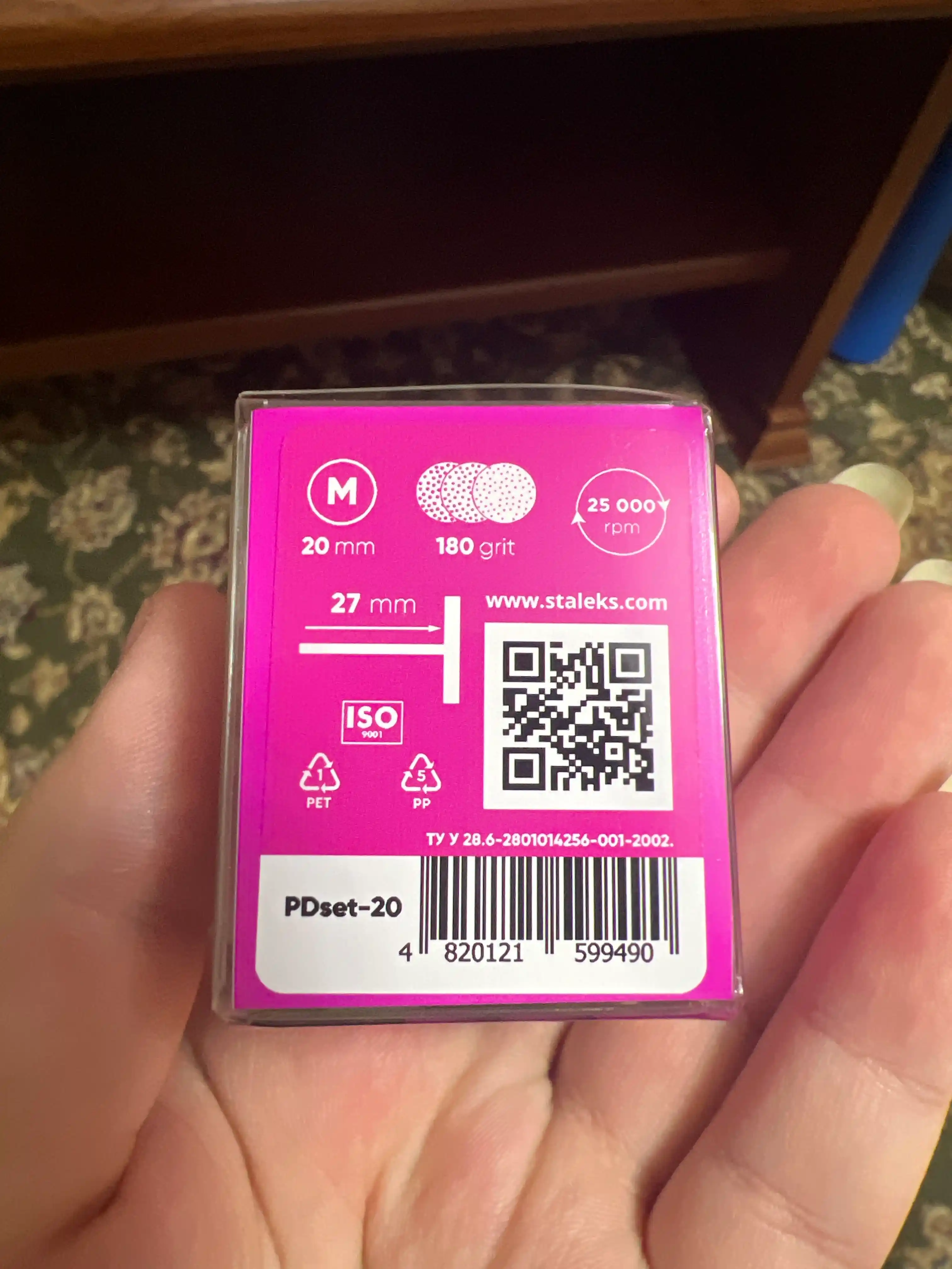 Pedikyur diski PODODISC STALEKS PRO M, almashtiriladigan fayl 180 grit, 5 dona, 20 mm