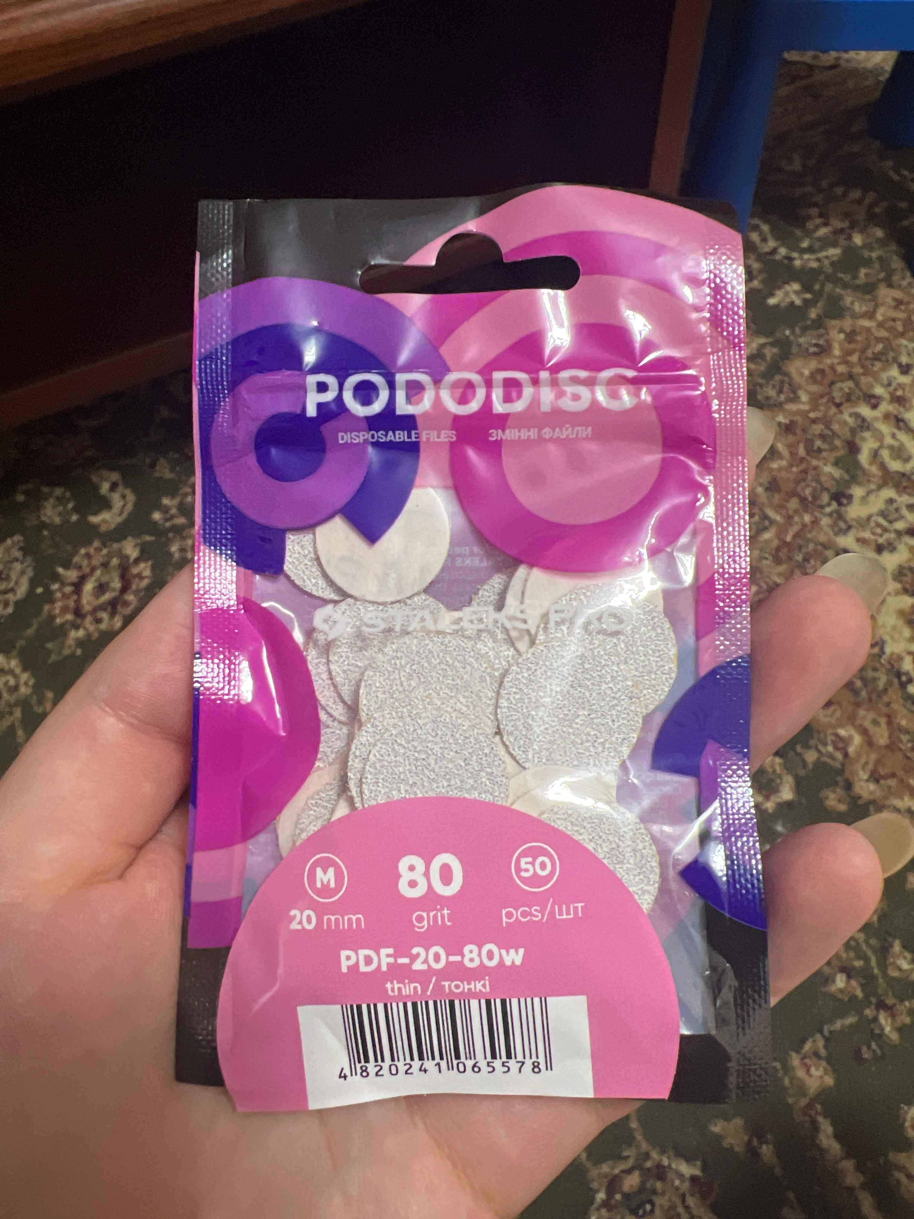 PODODISC STALEKS PRO M pedikyur diski uchun almashtiriladigan fayllar, 80 grit, 50 dona
