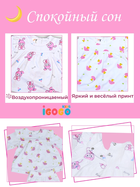 Пижама для девочек, от 6 до 24 месяцев IGoGoKids